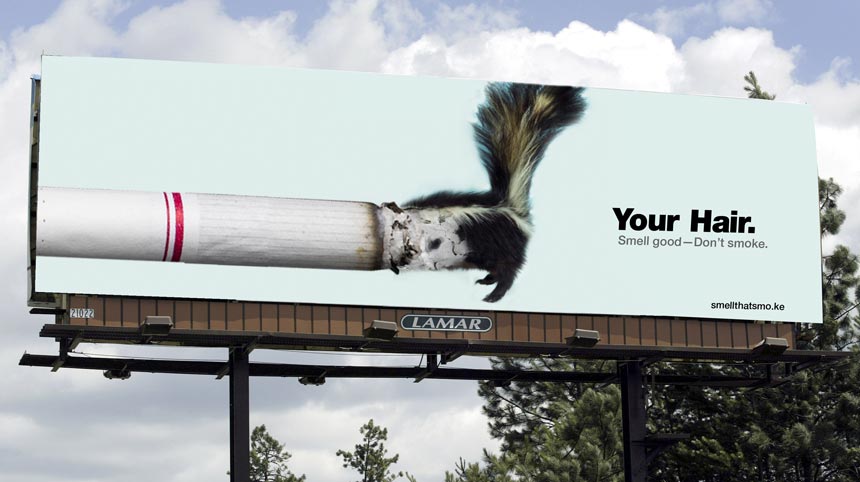 Ad applied to billboard