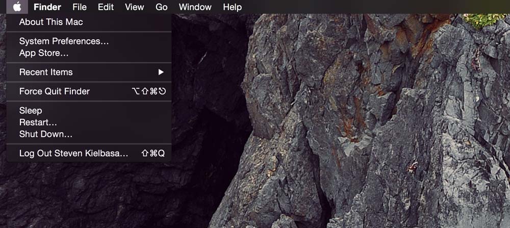 Yosemite's new dark menubar setting.