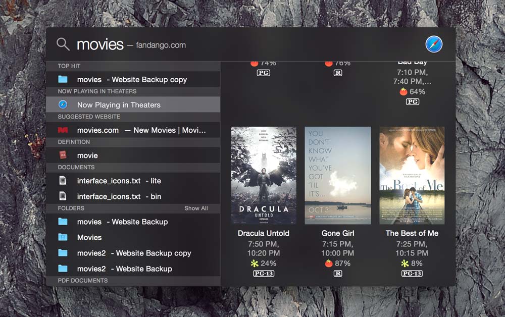 The new Spotlight searching for movies