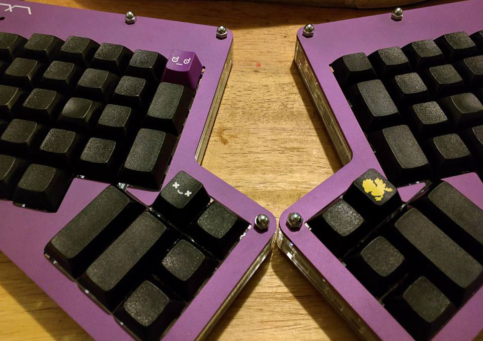 Close up of my Ergodox